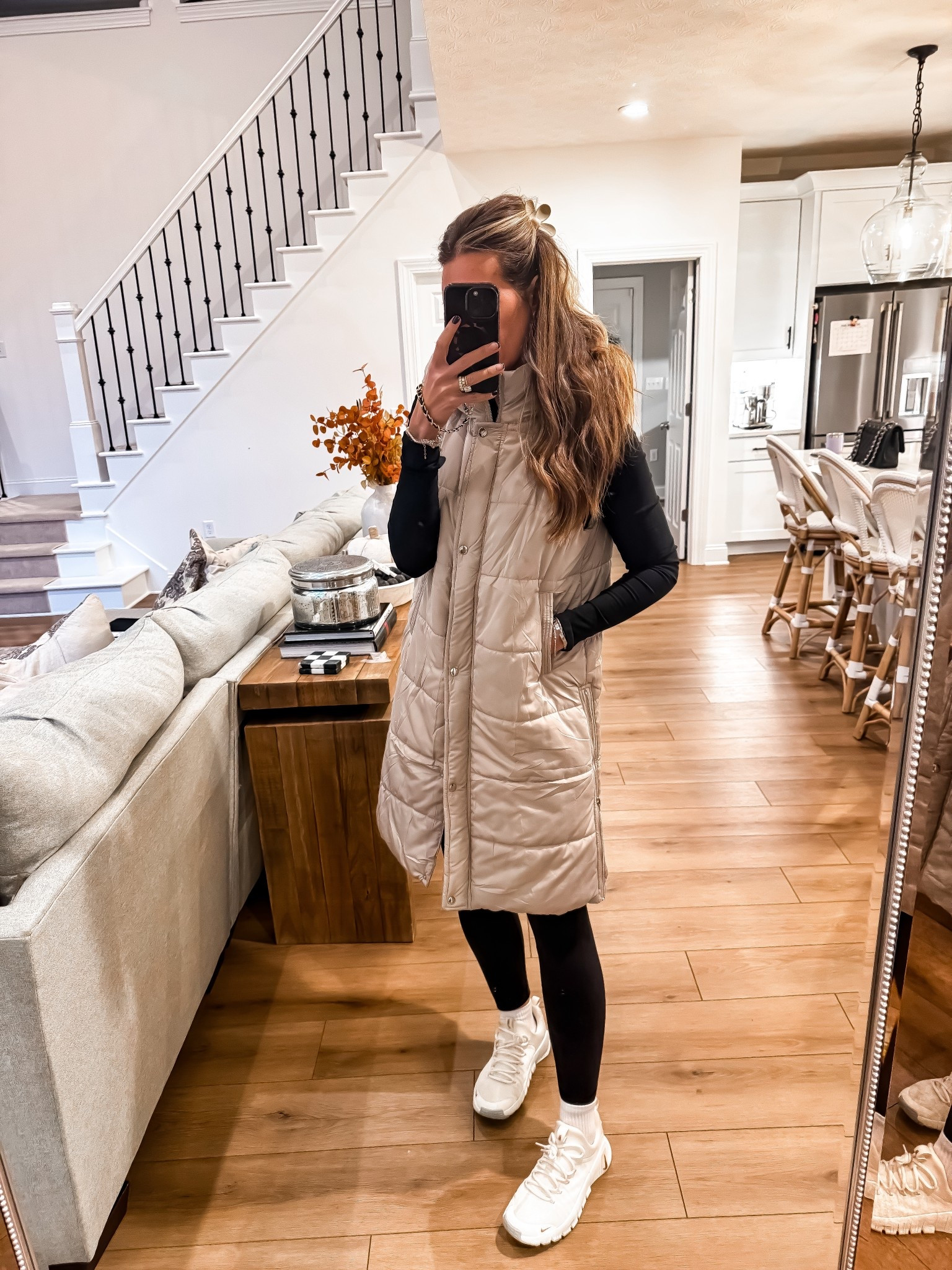 School dropoff OOTD
Lil workout outfit/rainy day 
Size medium Amazon vest
Themominstyle 

#LTKMidsize #LTKSaleAlert #LTKOver40