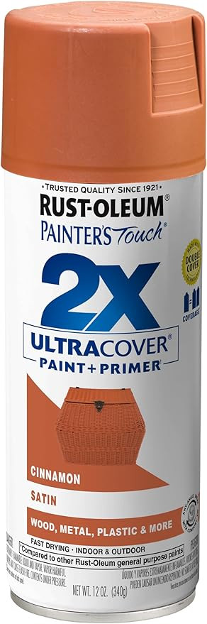 Rust-Oleum 334061 Painter's Touch 2X Ultra Cover Spray Paint, 12 oz, Satin Cinnamon | Amazon (US)