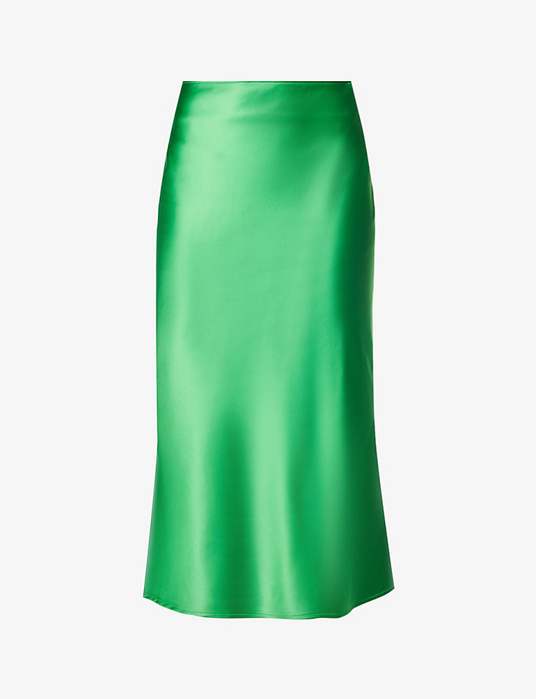 High-rise bias-cut silk midi skirt | Selfridges