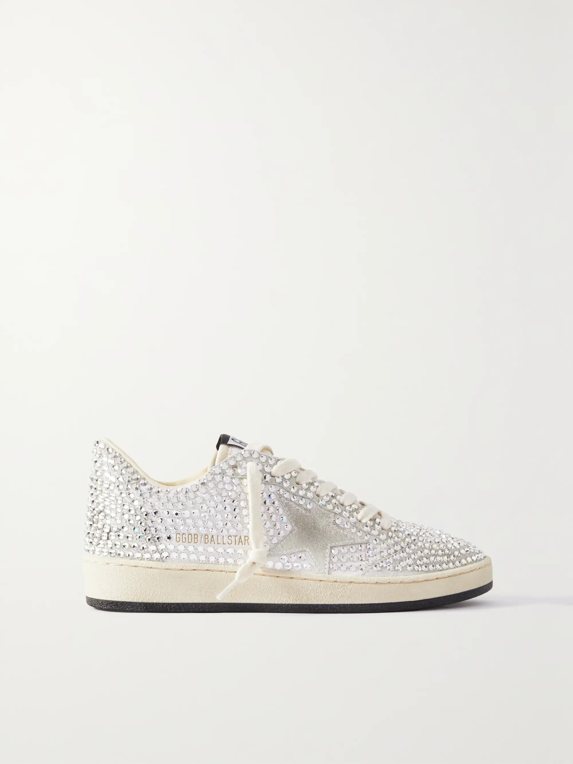 Ball Star crystal-embellished suede sneakers | NET-A-PORTER (US)