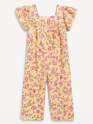 Printed Linen-Blend Wide-Leg Jumpsuit for Toddler Girls | Old Navy (US)