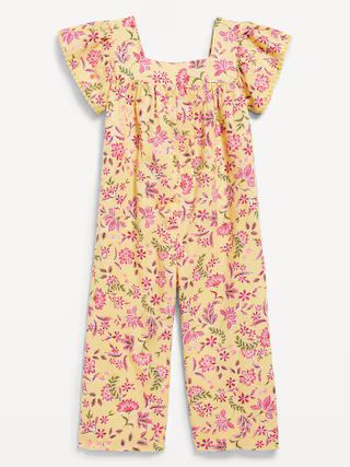 Printed Linen-Blend Wide-Leg Jumpsuit for Toddler Girls | Old Navy (US)