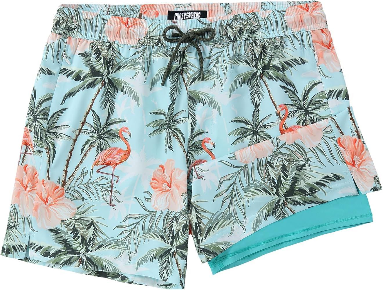 Mens Swim Trunks with Compression Liner 5 Inch Inseam Swimming Trunks Shorts for Men | Amazon (US)