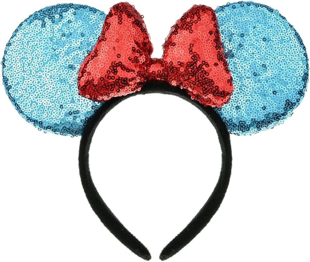 A Miaow 3D Black Mouse Sequin Ears Headband MM Glitter Butterfly Hair Clasp Park Supply Adults Wo... | Amazon (US)