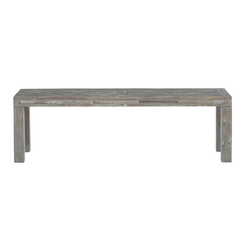 MODUS FURNITURE INTERNAT Herringbone Rustic Latte Solid Wood Bench | The Home Depot