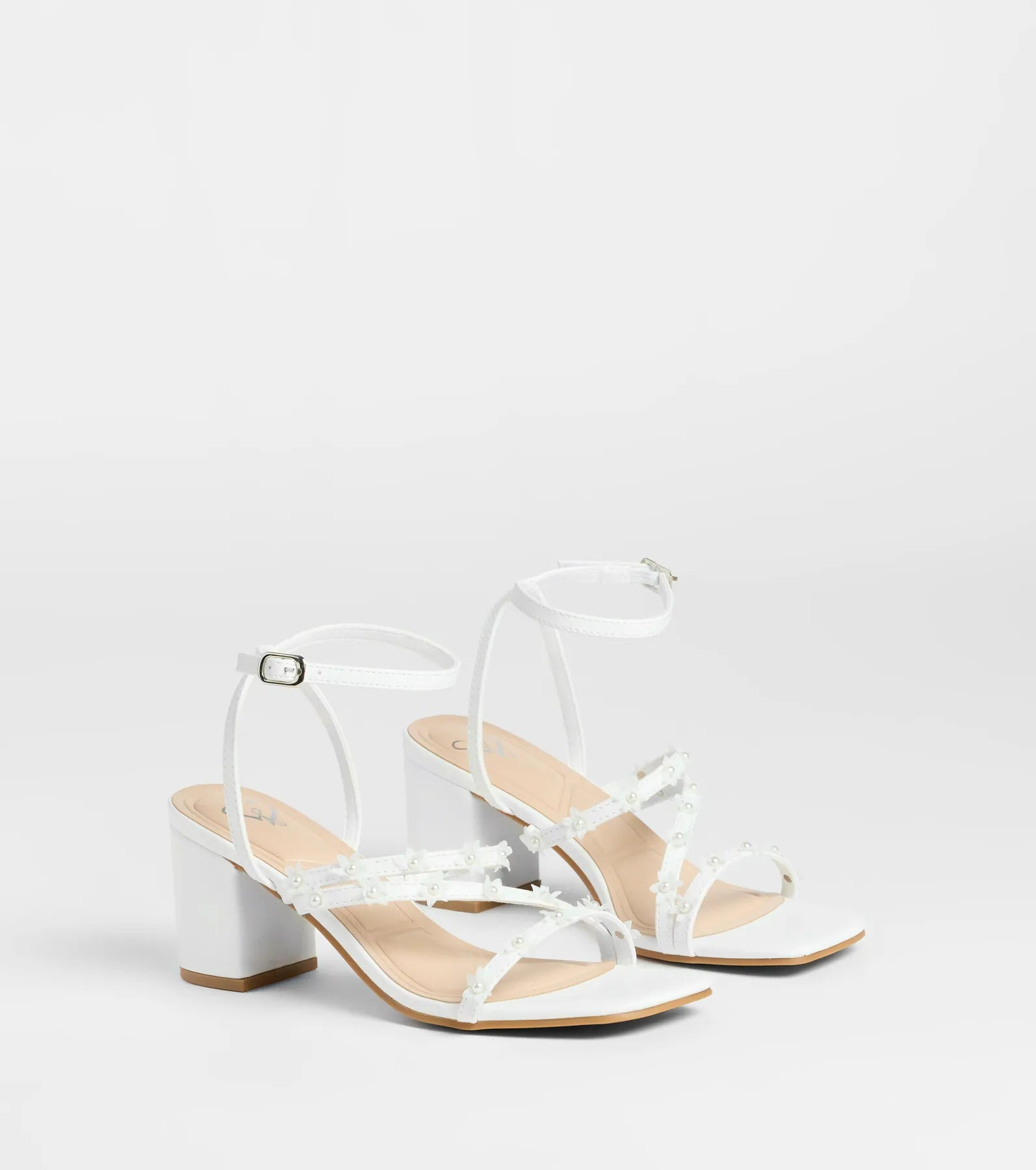 Chic Bloom Flower Strappy Block Heels | Windsor Stores
