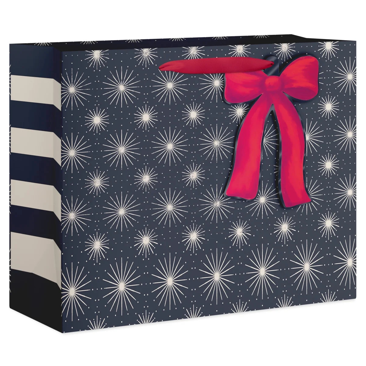 American Greetings 12.75 in. Large Christmas Gray Gift Bag, Starburst (1-Count) | Walmart (US)
