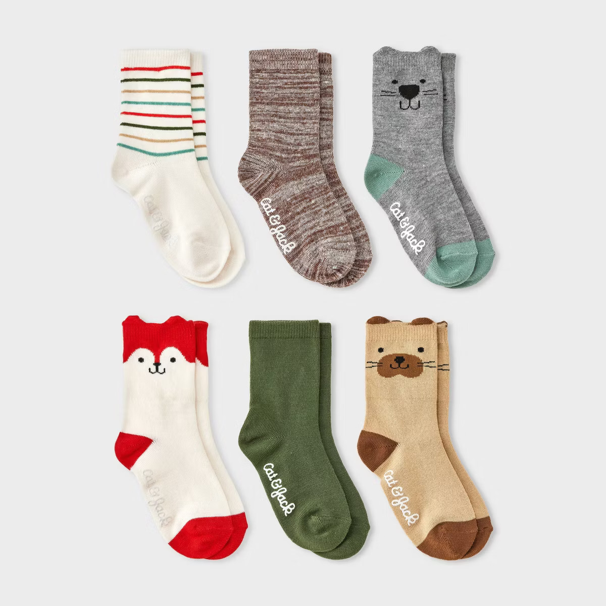 Toddler 6pk Critter Crew Socks - Cat & Jack™ | Target