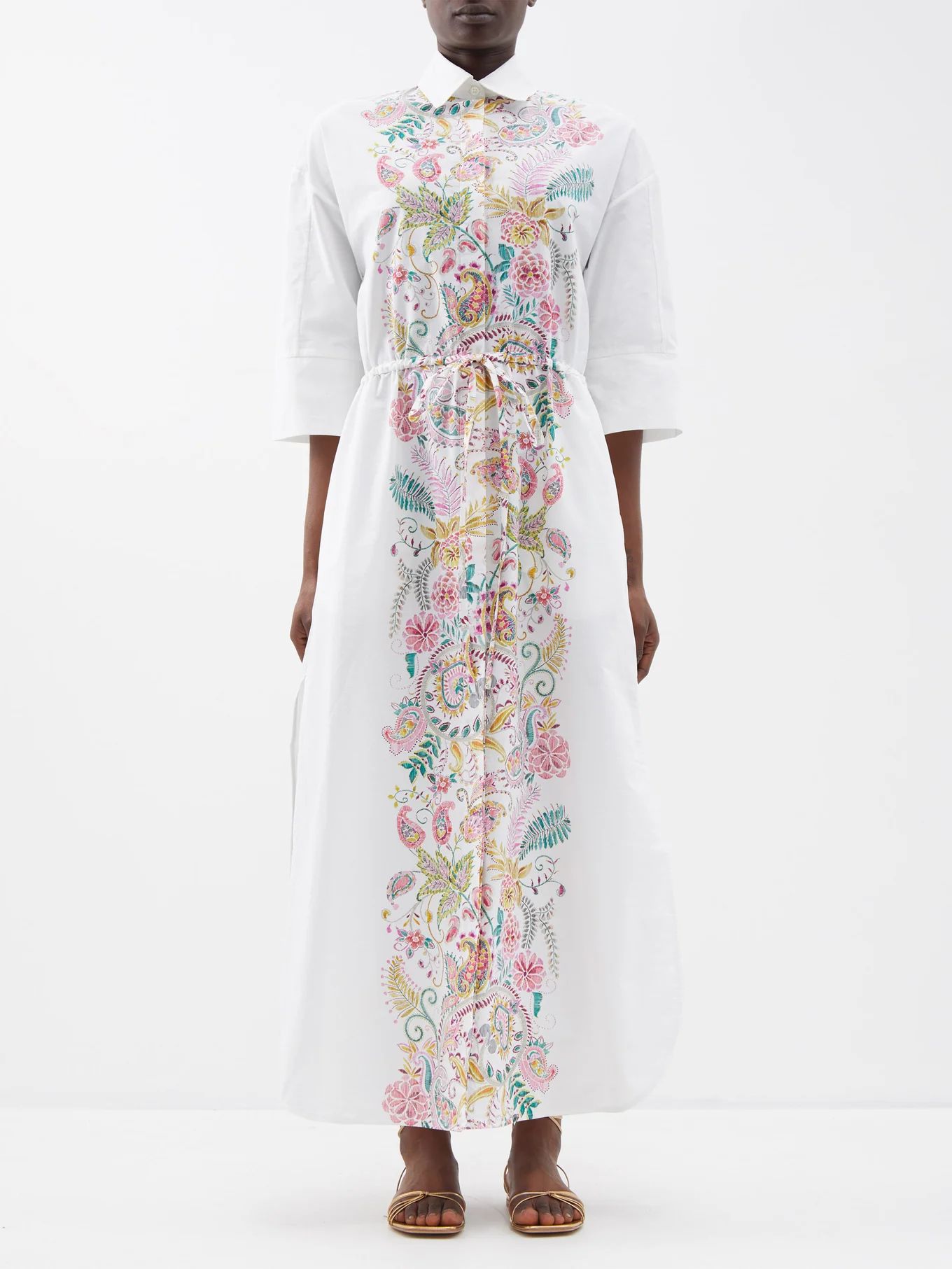 Nori floral-print cotton-poplin maxi shirt dress | Evi Grintela | Matches (US)