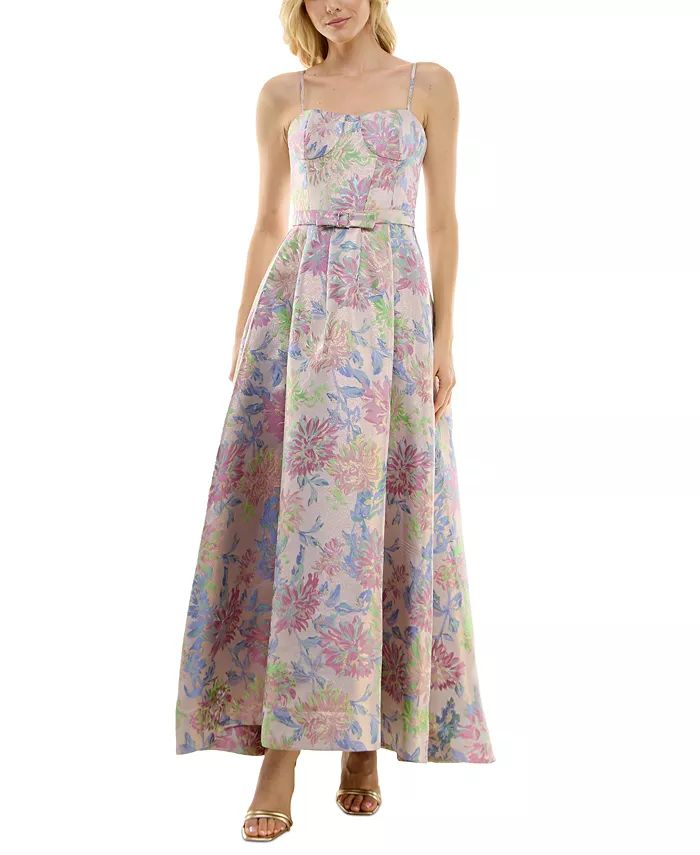Taylor Women's Metallic Floral-Jacquard Gown - Macy's | Macy's