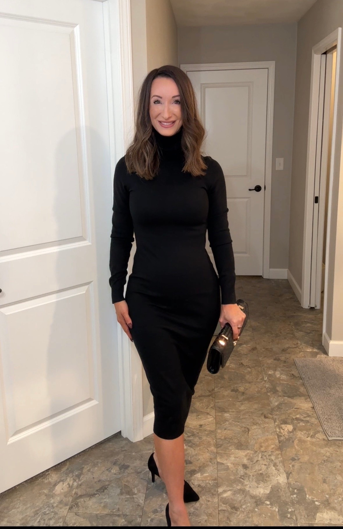 This black turtleneck midi dress is one of those pieces you keep reaching for. Sleek, flattering, and easy to dress up or down. I love it with classic heels and a clutch for dinner or events, but it layers beautifully with a blazer or coat too. Simple, timeless, and so good on repeat.

#LTKHoliday #LTKSaleAlert #LTKootd