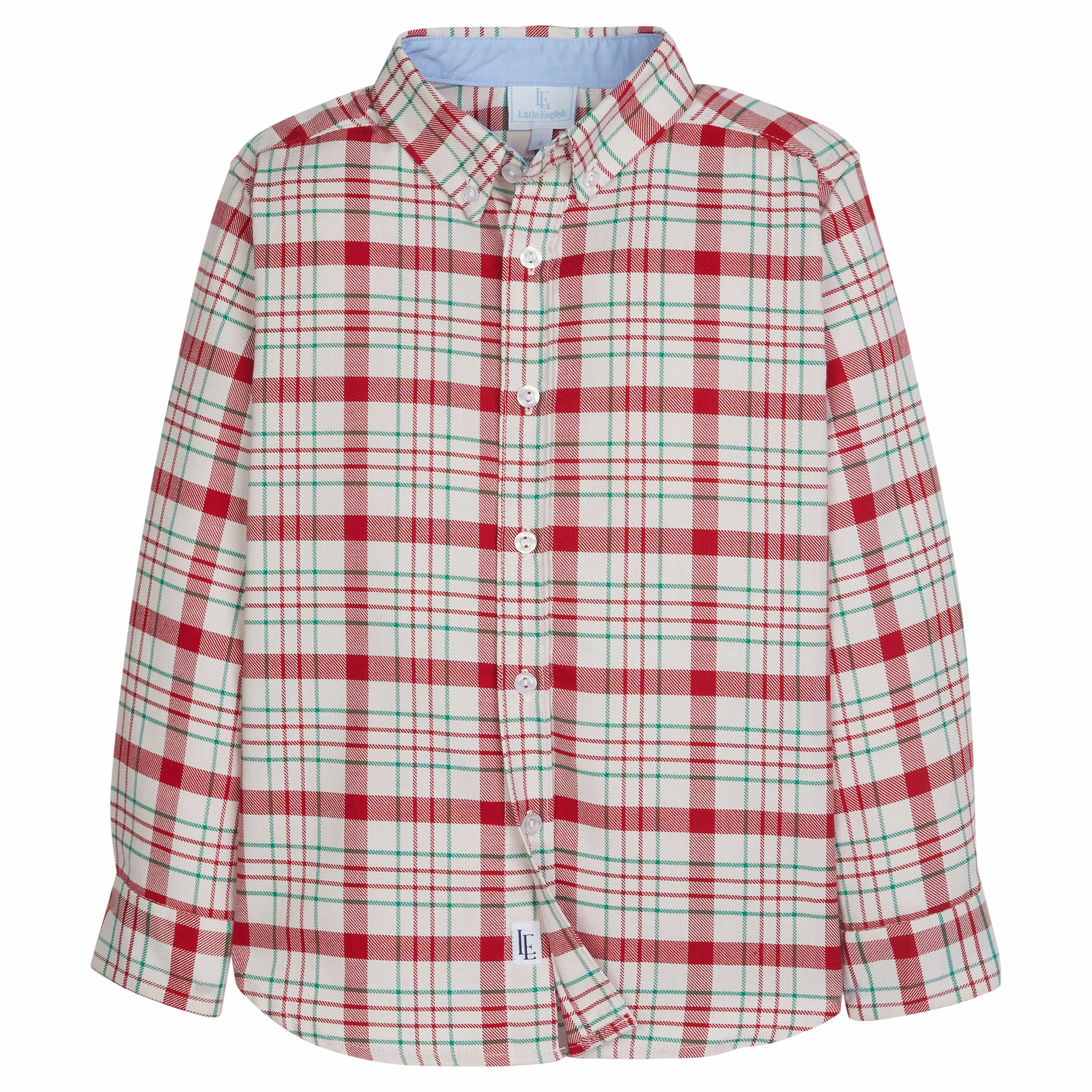 Holiday Plaid Down - Boy's Long Sleeve Shirt | Little English