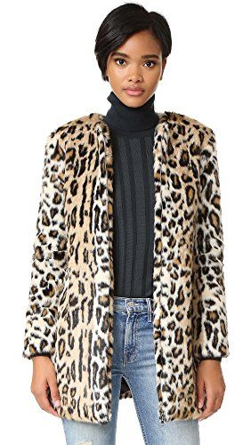 cupcakes and cashmere Women's Elvina Faux Fur Leopard Coat, Natural, Medium | Amazon (US)