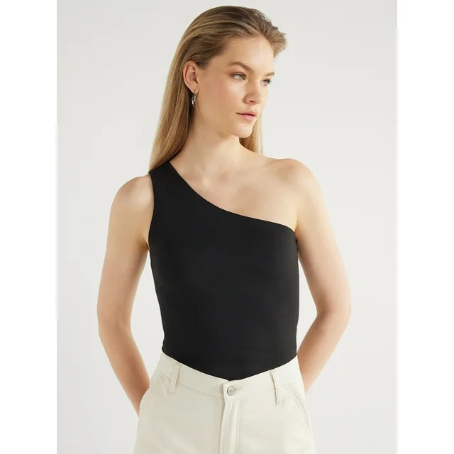 Scoop Women's Contour One Shoulder Tank Top, Sizes XS-XXL | Walmart (US)