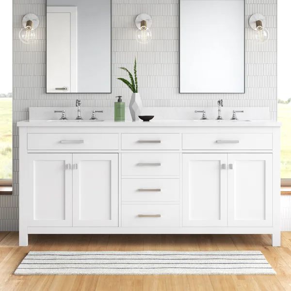 Atencio 72" Double Bathroom Vanity Set | Wayfair North America