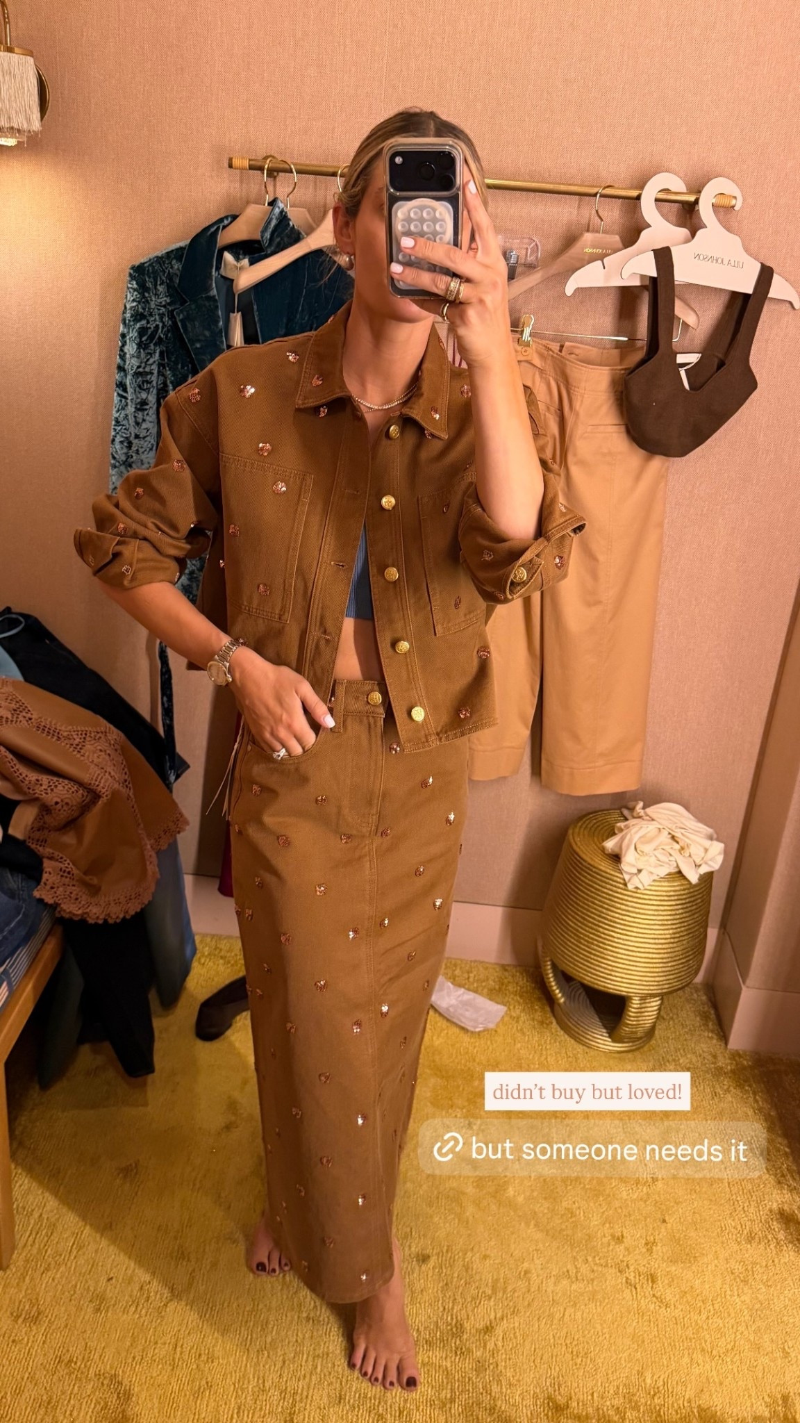 didn’t buy but loved! Ulla Johnson denim embellished jacket and skirt!

#LTKootd #LTKNYFW #LTKSeasonal