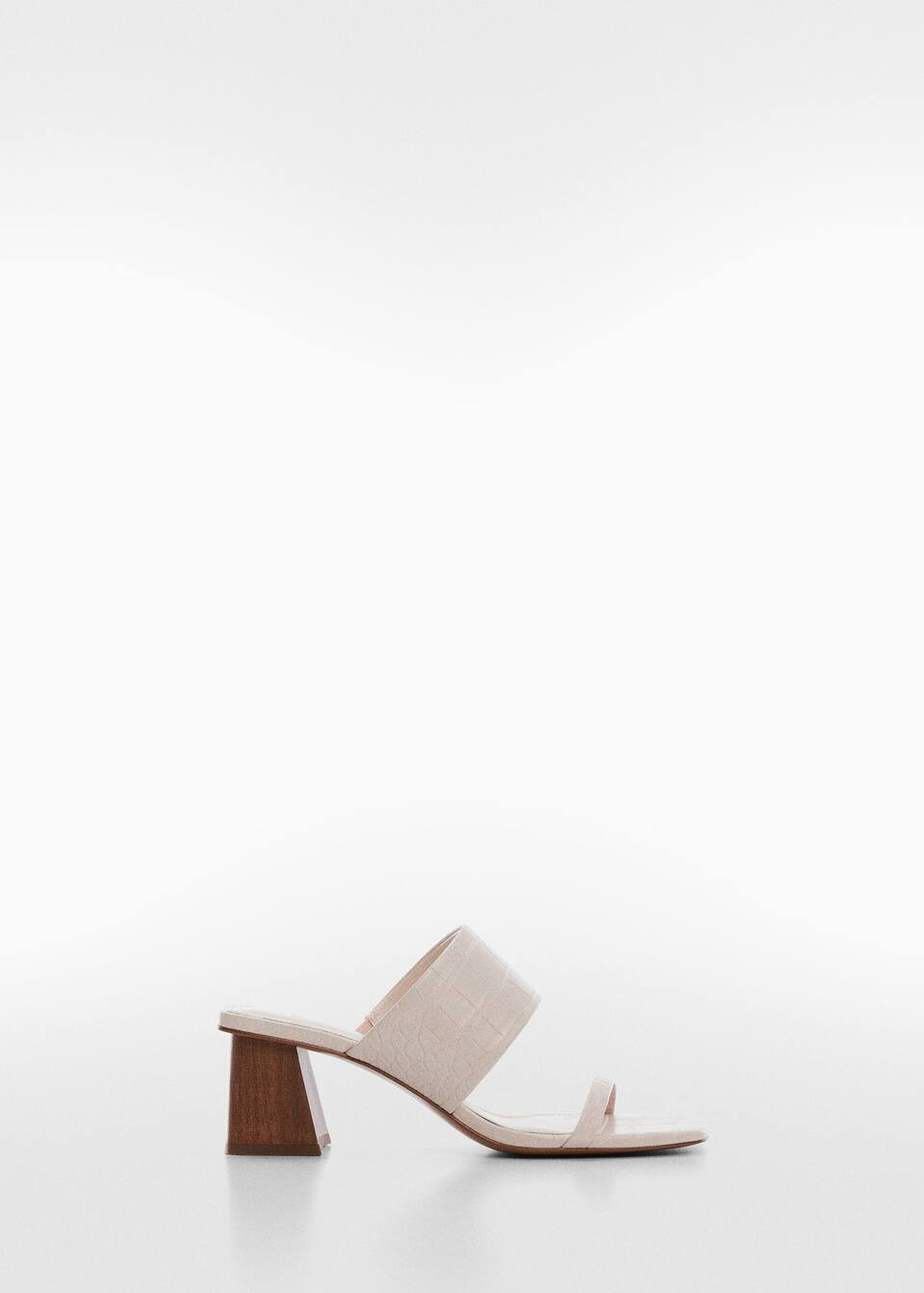 Croc-effect wide heel sandals | MANGO (US)
