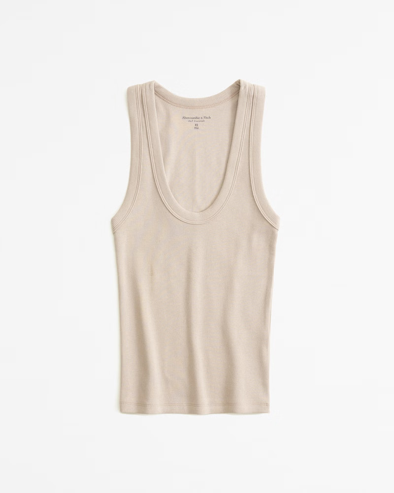 Essential Rib Tuckable Scoopneck Tank | Abercrombie & Fitch (US)
