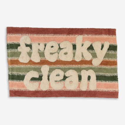 Green & Pink Freaky Clean Bath Mat 50x81cm | TK Maxx