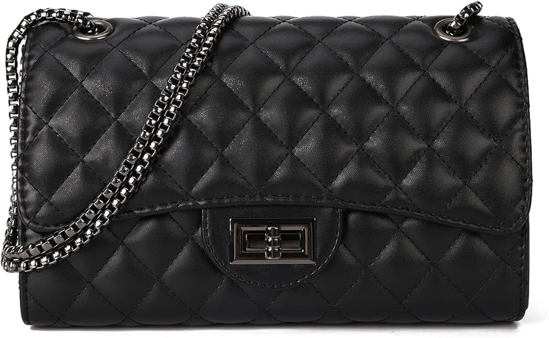Gladdon Quilted Crossbody Purse for Women Trendy Ladies Shoulder Bag with Chain Designer Purses | Amazon (US)