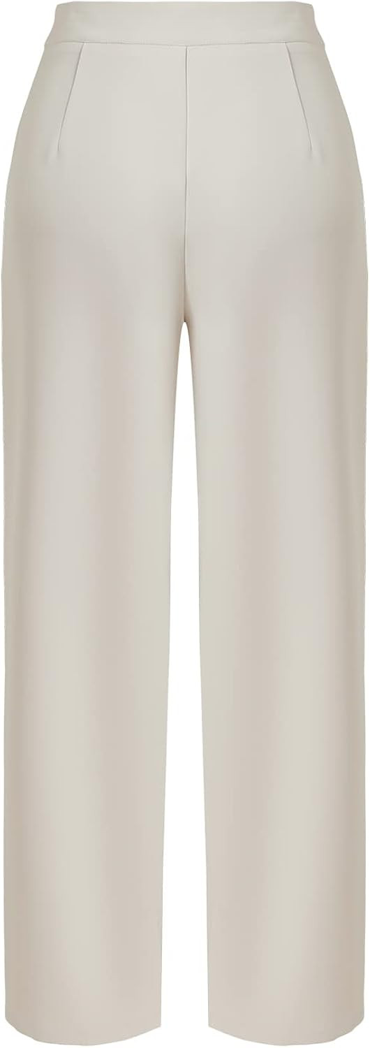 XINYIFU Women's Casual Wide Leg High Waisted Pants Button Down Straight Leg Trousers | Amazon (US)