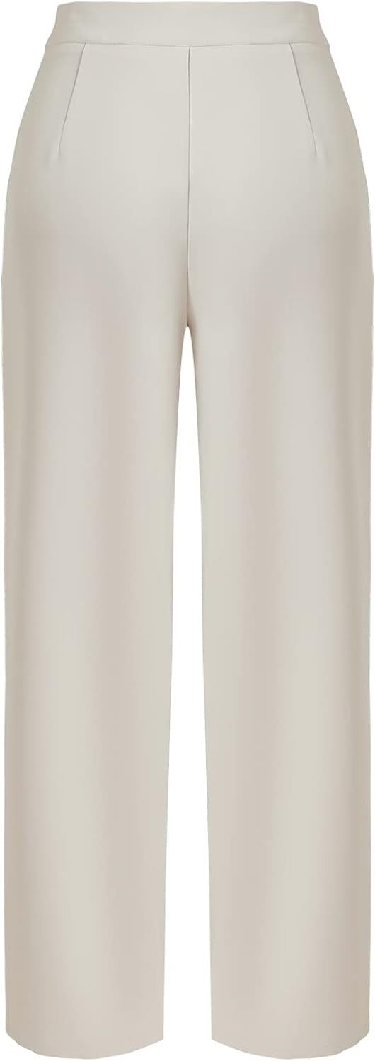 XINYIFU Women's Casual Wide Leg High Waisted Pants Button Down Straight Leg Trousers | Amazon (US)
