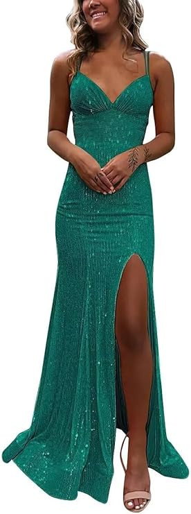 Sequin Prom Dress 2026 V Neck Sparkly Mermaid Formal Dress Long Evening Party Gowns PUS045 | Amazon (US)
