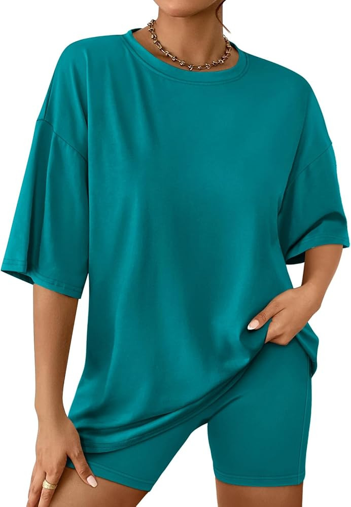AUTOMET Womens 2 Piece Sets Summer Outfits 2026 Two Piece Lounge Set Matching Clothing Oversized ... | Amazon (US)