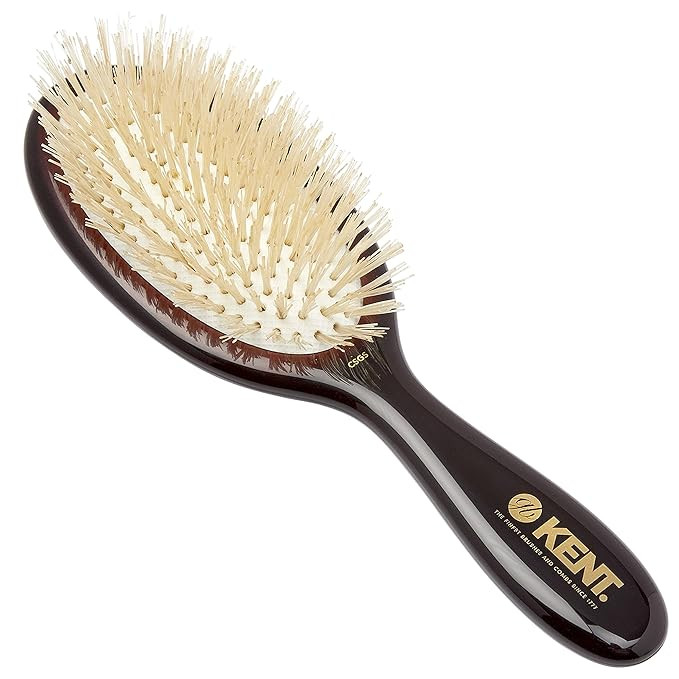 Kent CSGS Classic Shine Small Oval Cushion Straightening Brush and Hair Detangler Natural White B... | Amazon (US)