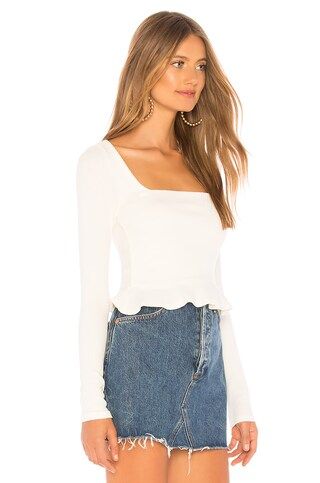 superdown Priscilla Ribbed Top in White from Revolve.com | Revolve Clothing (Global)