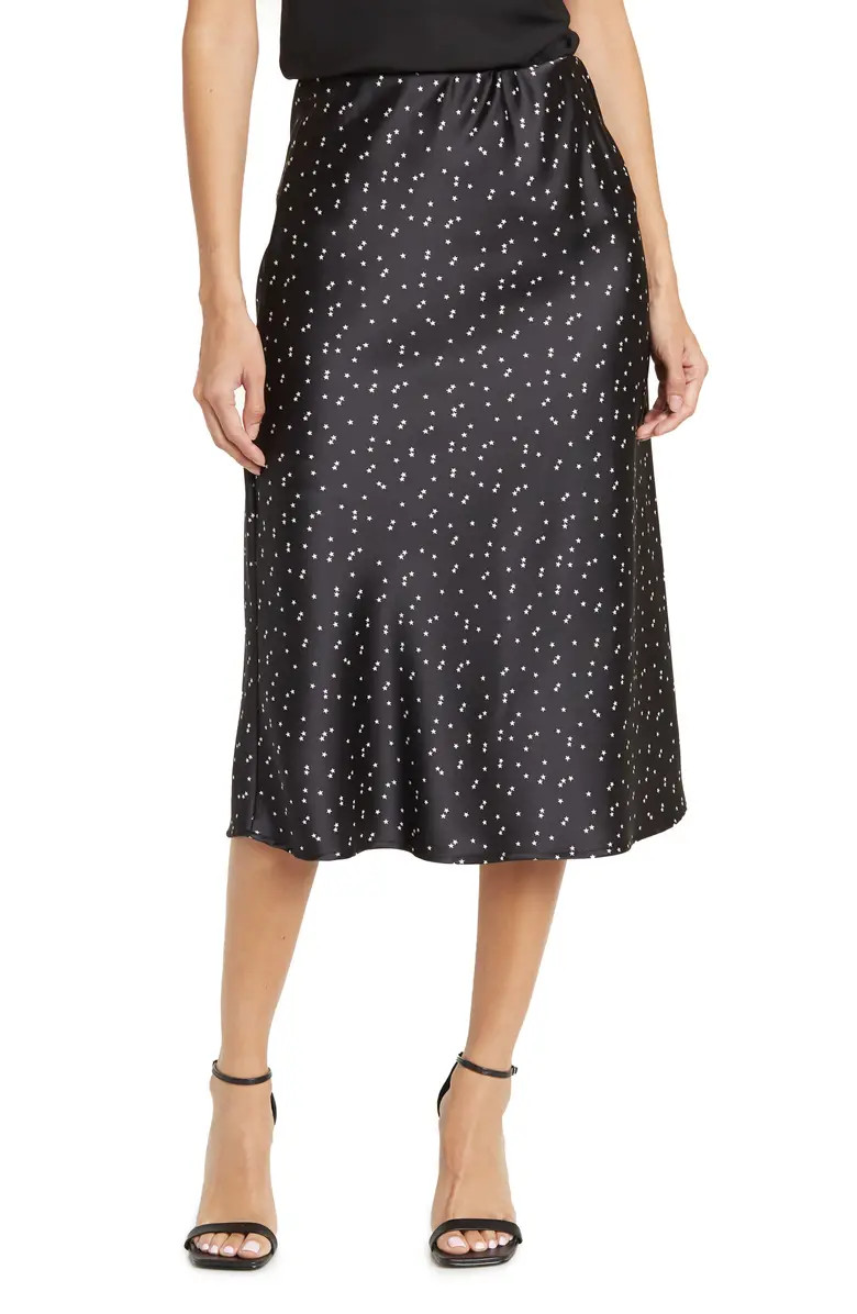 Star Print Satin Midi Skirt | Nordstrom Rack