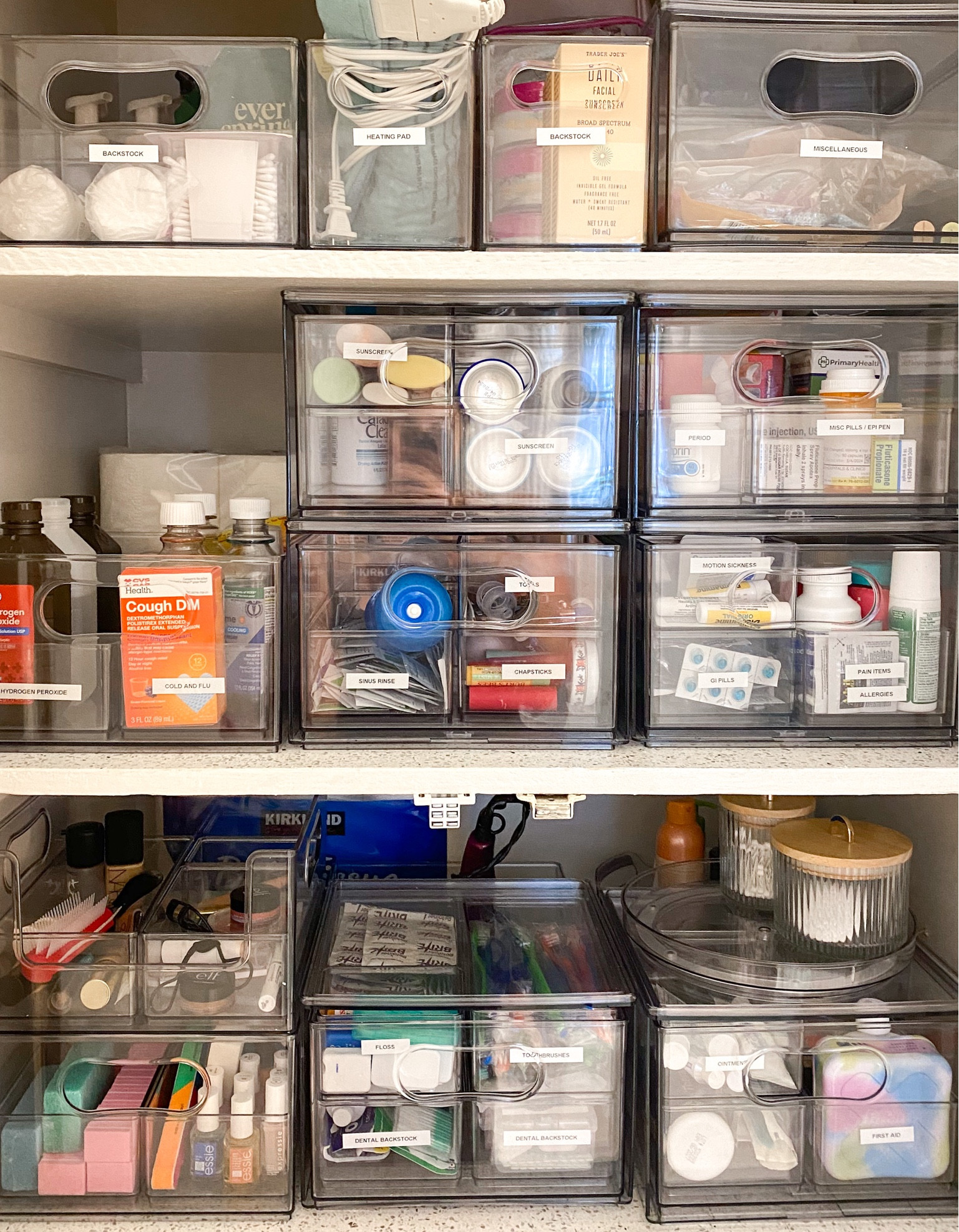 Bathroom cabinet organization. #homedecor #containers #thehomeedit #organization

#LTKstyletip #LTKhome #LTKbeauty