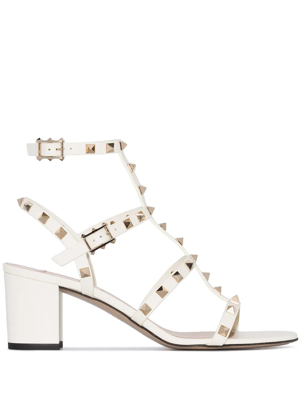 Valentino Garavani 60mm Rockstud Sandals | White | FARFETCH | Farfetch Global