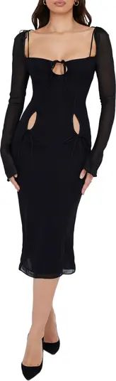 Ophelia Georgette Cutout Midi Dress | Nordstrom
