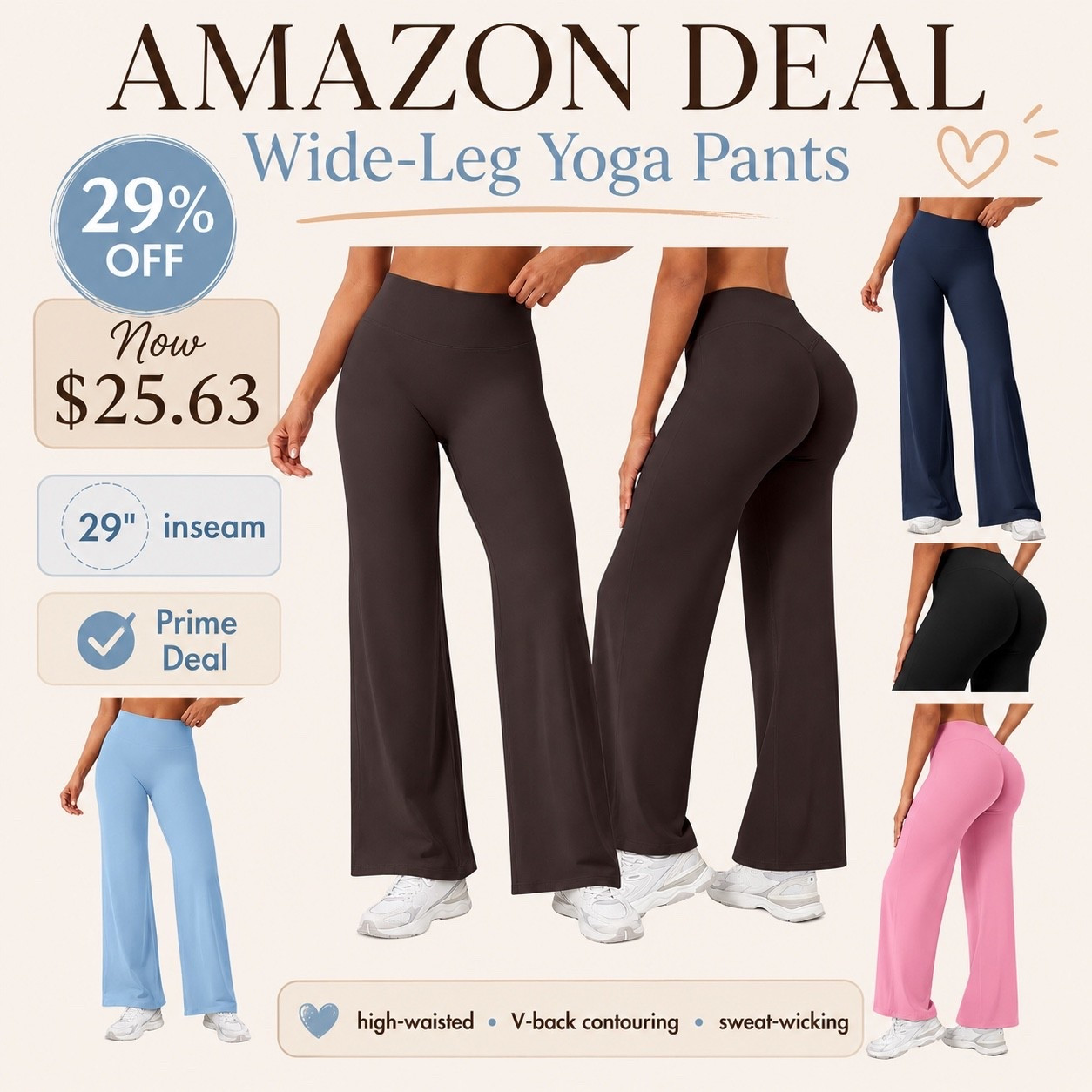 Found the cutest wide-leg yoga pants on Amazon and they’re currently on sale 🤍

Love the high-waisted fit, soft flowy leg, V-back contouring detail, and that they come in so many pretty colors. Such an easy throw-on pair for lounging, errands, travel, or casual everyday outfits.

Currently 29% off!!
#LTKfinds #LTKsalealert #LTKunder50 #LTKstyletip #amazonfashion #comfystyle #widelegpants #whatloloves

#LTKSaleAlert #LTKootd #LTKActive
