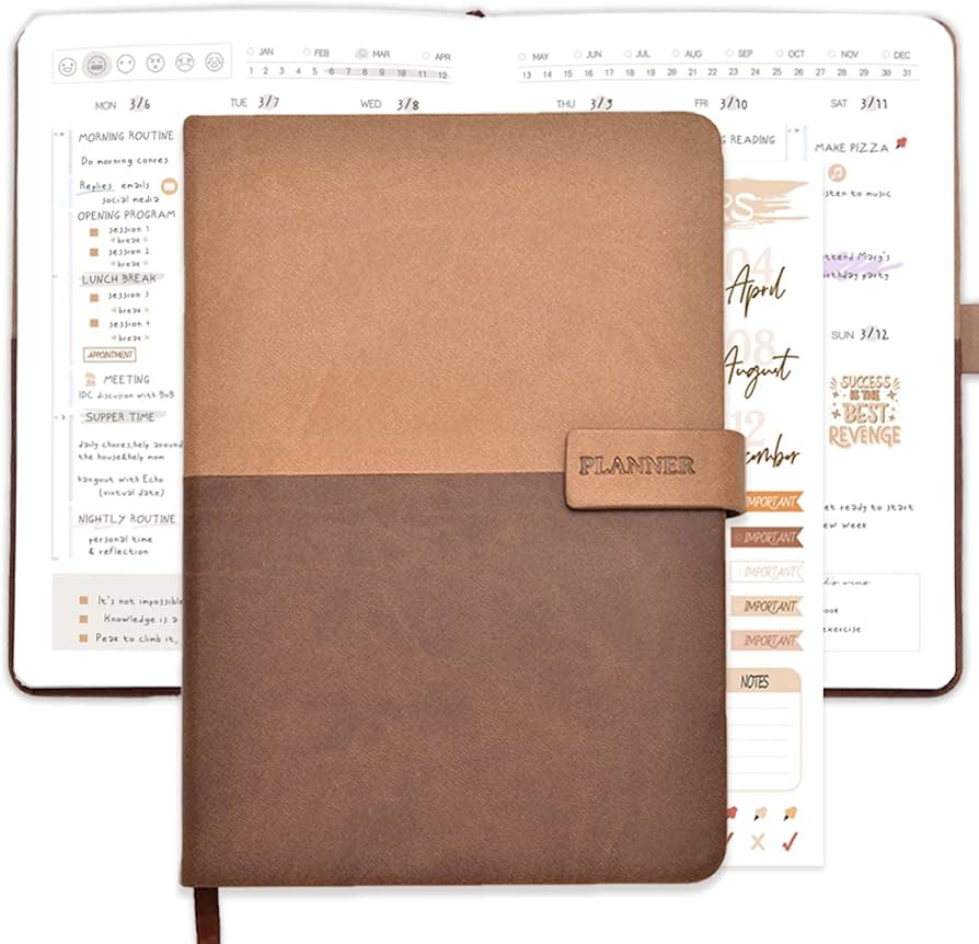 Jueni Weekly Planner Brown Leather | Amazon (US)