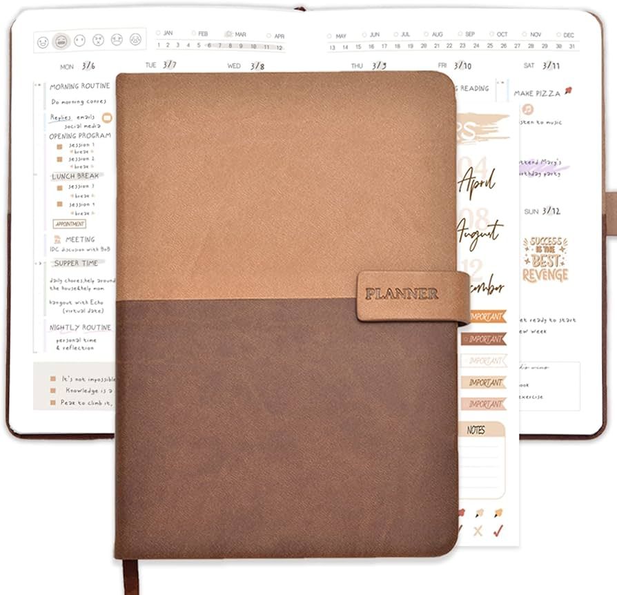 Jueni Weekly Planner Brown Leather | Amazon (US)