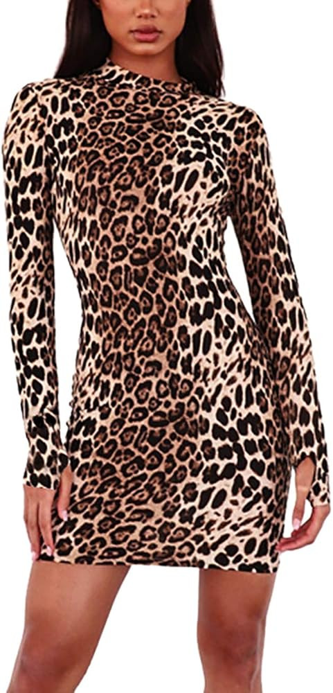 LYKSAW Queen.M Women's Sexy Bodycon Dress Knitting Casual Club Party Slim Short Mini Dress | Amazon (US)