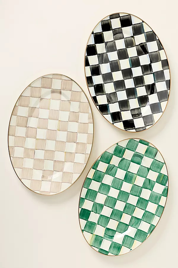 Check Small Oval Platter | Anthropologie (US)