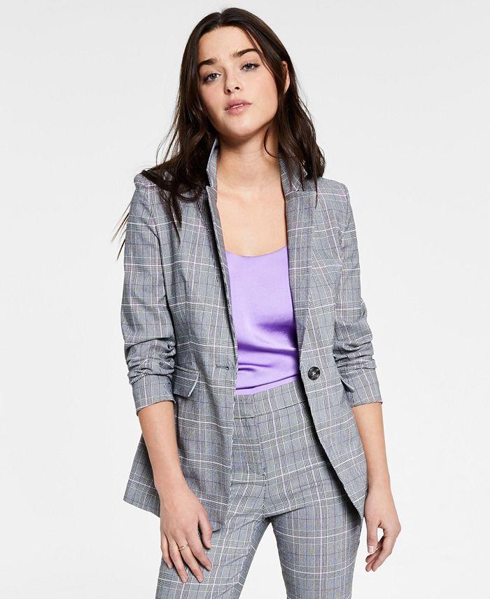 Bar III Plaid Blazer, Created for Macy's & Reviews - Jackets & Blazers - Women - Macy's | Macys (US)