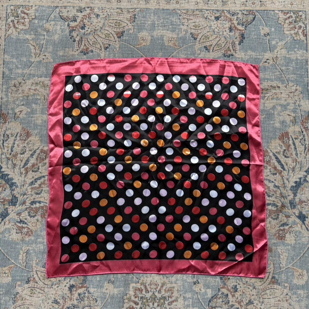 Vintage Y2K Silk Polka Dot Bandana With Unique... | Depop | Depop US