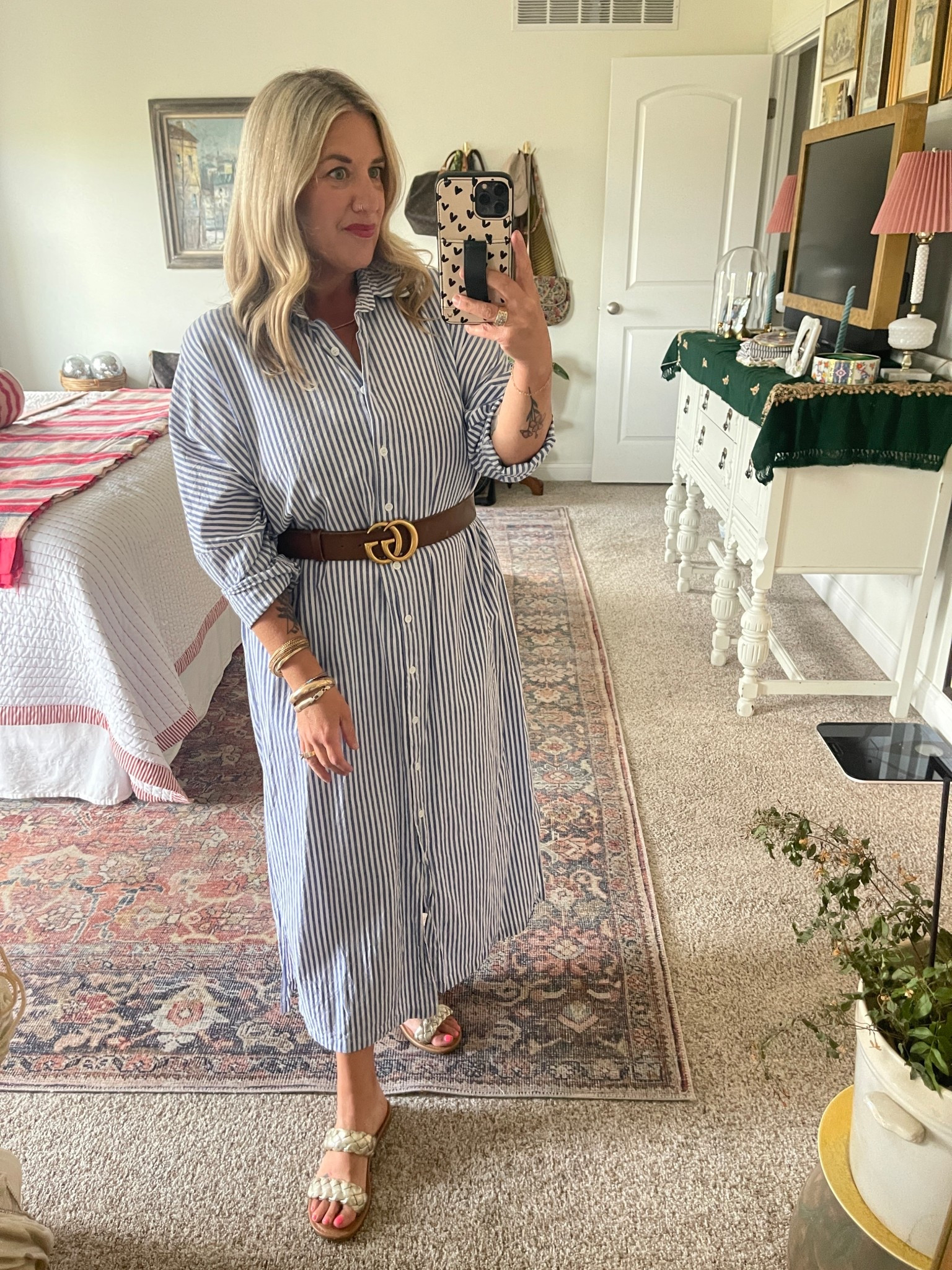 Easy fall outfit! Striped cotton maxi dress and leather belt. 

#LTKFindsUnder50 #LTKSeasonal #LTKMidsize