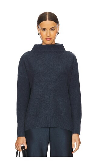 Vince Boiled Funnel Neck Pullover in Navy. - size L | Revolve Clothing (Global)