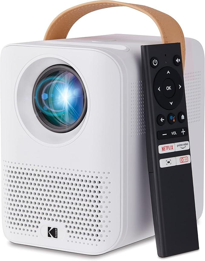 KODAK FLIK HD9 Smart Projector | Mini White Portable Indoor & Outdoor Movie with Android TV Strea... | Amazon (US)
