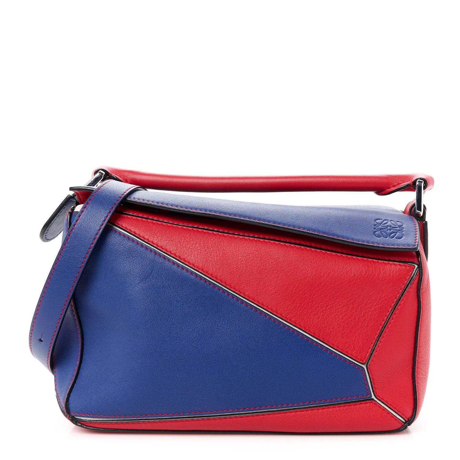 Calfskin Small Puzzle Bag Red Blue | FASHIONPHILE (US)