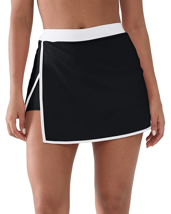 Women's Athletic Skort with Built-in Shorts -Tennis Skirt with Pockets, High Waisted Side Slit Yo... | Amazon (US)