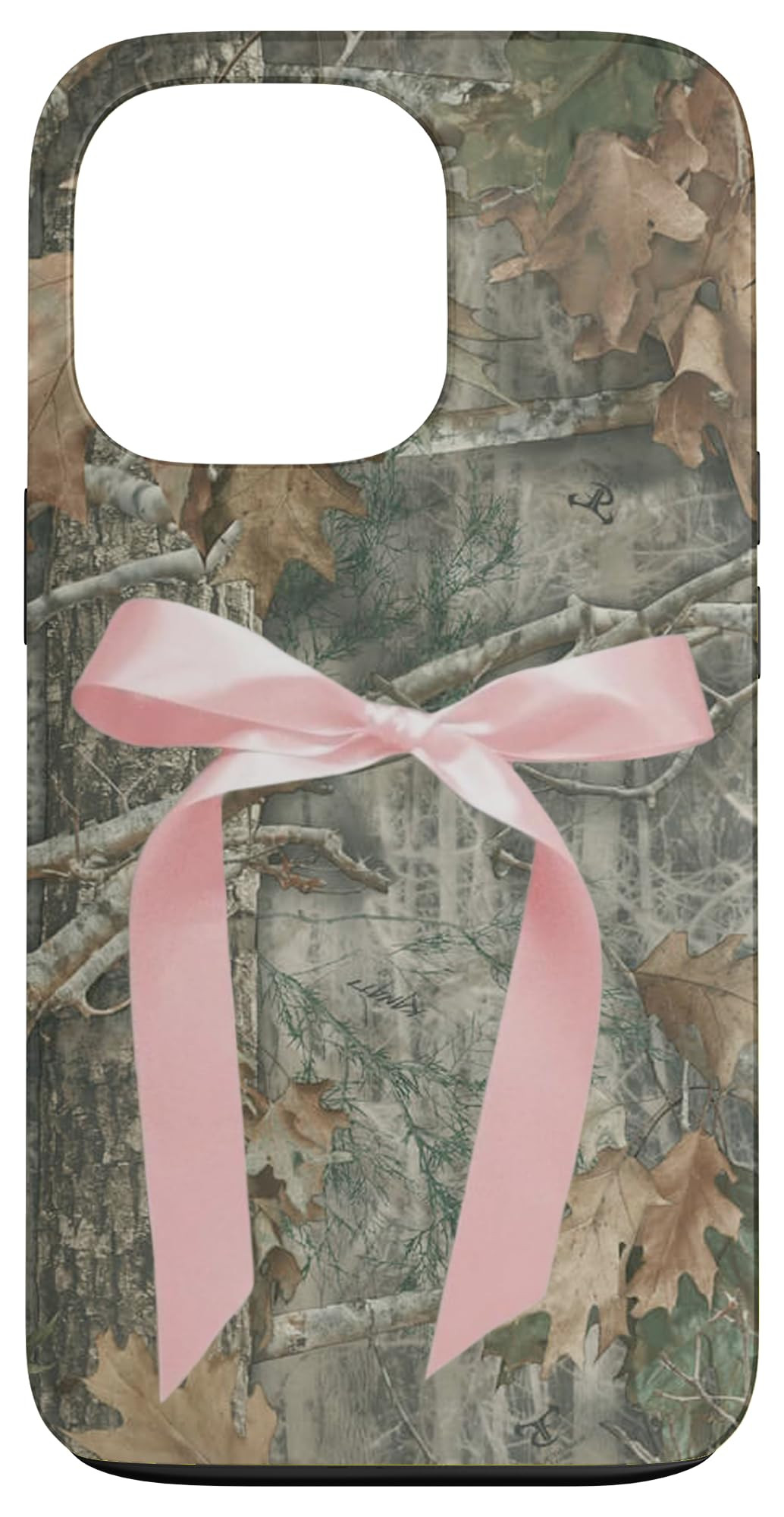 iPhone 13 Pro Cute Camo Aesthetic Pink Ribbon and Bow Case | Amazon (US)