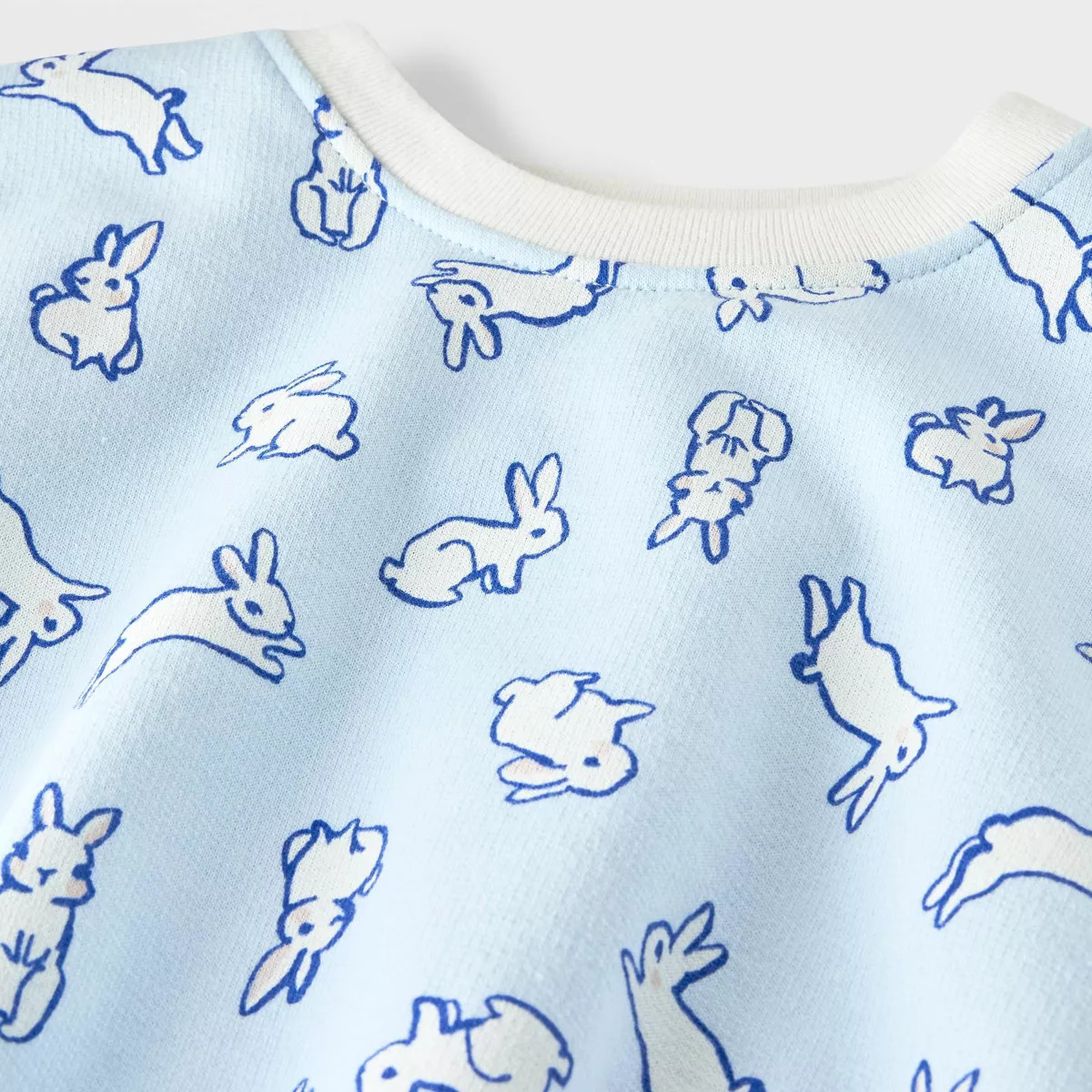 Baby French Terry Bunny Romper - Cat & Jack™ Light Blue | Target