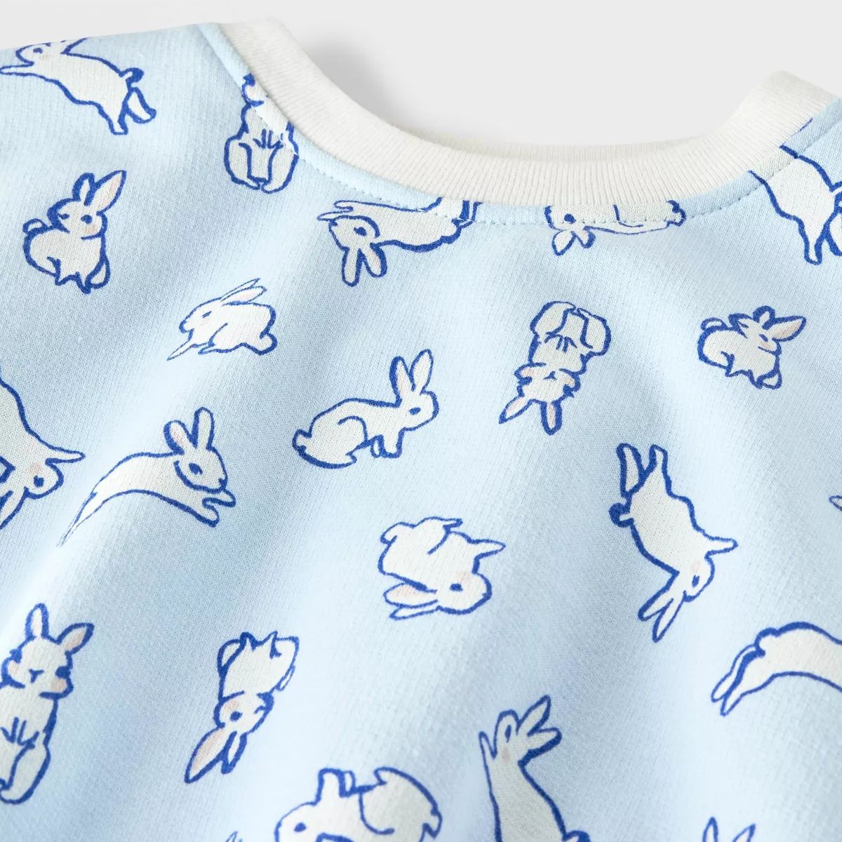 Baby French Terry Bunny Romper - Cat & Jack™ Light Blue | Target