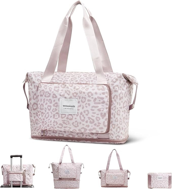 WOOMADA Foldable Travel Duffel, Weekender & Carry-On Bag with Expandable Space | Amazon (US)